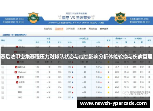 赛后法甲密集赛程压力对球队状态与成绩影响分析体能轮换与伤病管理